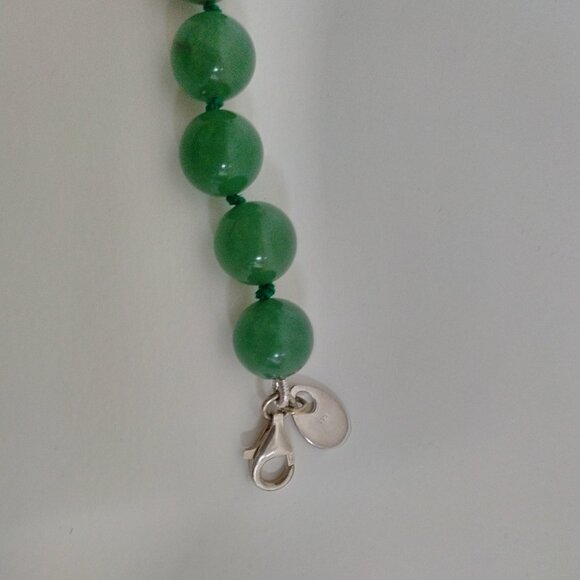 Handcrafted Bead Bracelet - Green Aventurine Semi-Precious & Sterling Silver - Picture 3 of 9